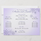 Winter Violet Snowflake Wedding Programme Kaart (Achterkant)
