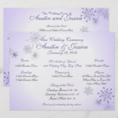 Winter Violet Snowflake Wedding Programme Kaart (Voorkant / Achterkant)