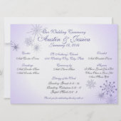 Winter Violet Snowflake Wedding Programme Kaart (Voorkant)