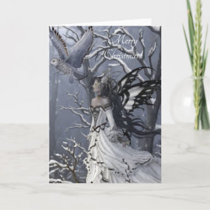 winter-vlinder-fee feestdagen kaart
