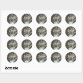 Winter Voederboerenticker Ronde Sticker (Vel)