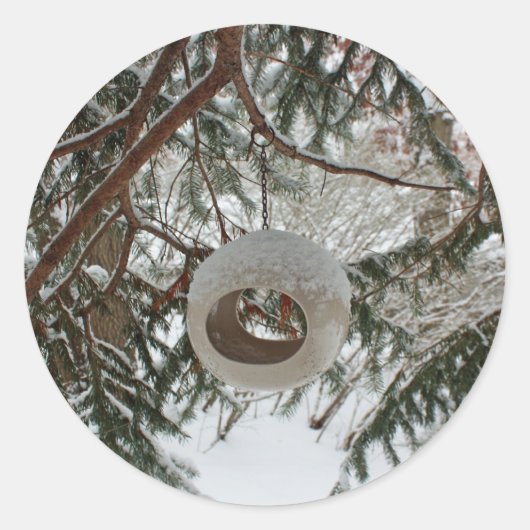Winter Voederboerenticker Ronde Sticker (Voorkant)