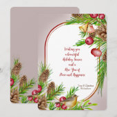 Winter Vogel Kerstkaart (Voorkant / Achterkant)