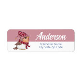 Winter Vogel Vakantie Retouradres Label (Voorkant)