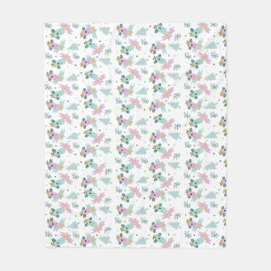 Winter Vogels Kerstbomen Ijsberg Doodle Fleece Deken