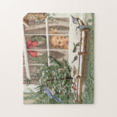 Winter Vogels Kerstboom Vakantie Natuur Legpuzzel (Verticaal)