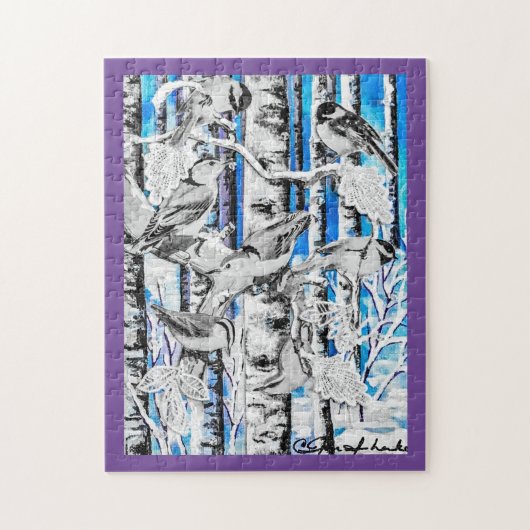 Winter Vogels Legpuzzel (Verticaal)
