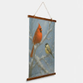 Winter Vogels – Leven in de Rust Hangend Wandkleed (Gebogen)