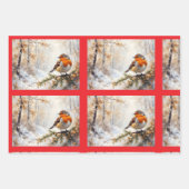 Winter Vogels Natuurlijk Inpakpapier Vel (Voorkant)