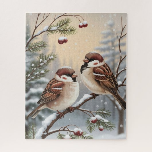 Winter Vogels Puzzel (Verticaal)