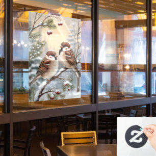 Winter Vogels Ramensticker Raamsticker