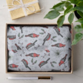 Winter Vogels Rode Kardinaal, Pine en bessen Tissuepapier (Geschenk)