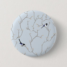 Winter Vogels Ronde Button 5,7 Cm