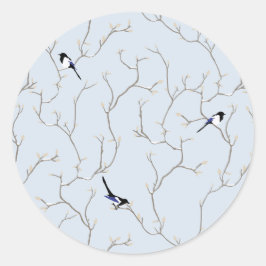 Winter Vogels Ronde Sticker