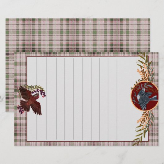 Winter Vogels — Stationery Briefpapier (Voorkant / Achterkant)