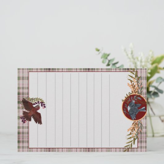 Winter Vogels — Stationery Briefpapier (Staand voorkant)