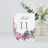 Winter Vogels Trouwtafel Nummer Briefkaart (Staand voorkant)
