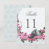 Winter Vogels Trouwtafel Nummer Briefkaart (Voorkant / Achterkant)
