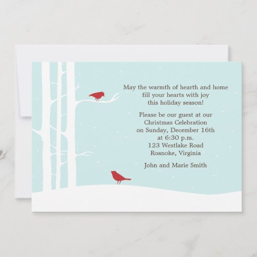 Winter Vogels Vakantie Viering Kaart (Voorkant)