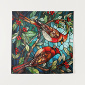 Winter Vogels Wandtapijt Wandkleed (Voorkant (horizontaal))