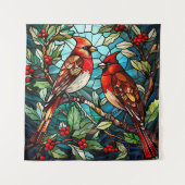 Winter Vogels Wandtapijt Wandkleed (Voorkant)