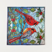 Winter Vogels Wandtapijt Wandkleed (Voorkant (horizontaal))