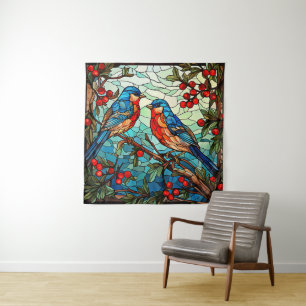 Winter Vogels Wandtapijt Wandkleed