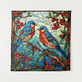 Winter Vogels Wandtapijt Wandkleed (Voorkant)