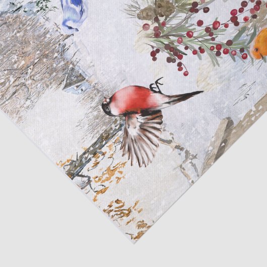 Winter Vogelweefsel Tissuepapier (Detail)