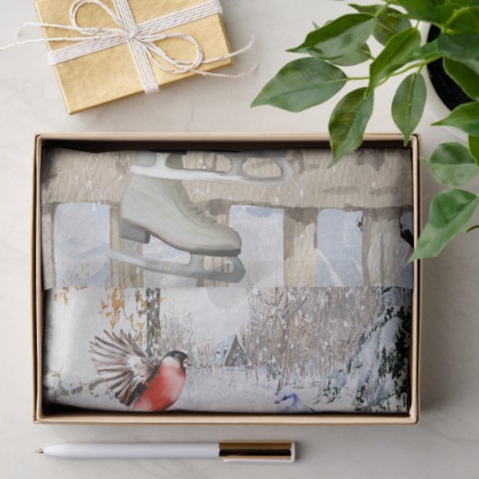 Winter Vogelweefsel Tissuepapier (Geschenk)