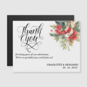 Winter voor Kerstmis Dank u bruiloft magneet (Voorkant / Achterkant)