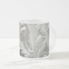 Winter vorst grijs witte kristallen matglas koffiemok