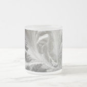 Winter vorst grijs witte kristallen matglas koffiemok (Center)