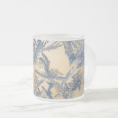 Winter vorst ijskristal zilver goud matglas koffiemok (Voorkant rechts)