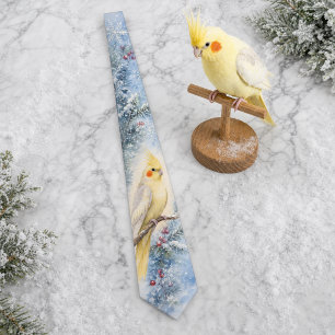 Winter Vorst Watervogel Parkiet Stropdas