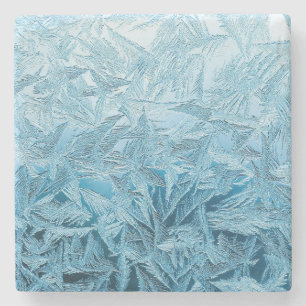Winter vorst zilver blauw ijs steen onderzetter