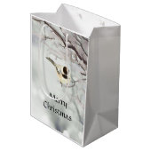 Winter Vorstige Boom Mees Vogel Kerstmis Medium Cadeauzakje (Achterkant Gekanteld)