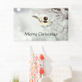 Winter Vorstige Boom Mees Vogel Op Maat Spandoek (Insitu)