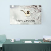 Winter Vorstige Boom Mees Vogel Op Maat Spandoek (Beurs)