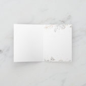 Winter Vos en Bloemen Kerst Wenskaart Bedankkaart (Binnen)