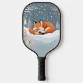Winter Vos In Sneeuw Wildlife Schattig Dier Custom Pickleball Paddle (Voorkant)