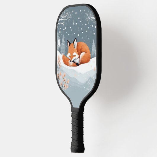 Winter Vos In Sneeuw Wildlife Schattig Dier Custom Pickleball Paddle (Links)