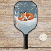 Winter Vos In Sneeuw Wildlife Schattig Dier Custom Pickleball Paddle