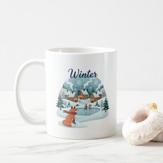 Winter Vos Keramische Mok (330ml) (Met donut)