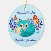 Winter Vos Keramische Versiering Keramisch Ornament (Links)
