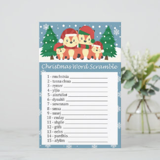 Winter vos kerst woord scramble spel