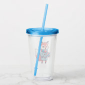Winter vos kindje acryl drinkbeker (Achterkant)