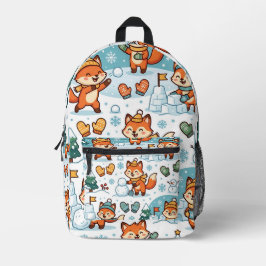 Winter Vos Rugzak – Sneeuwfort Cute Patroon