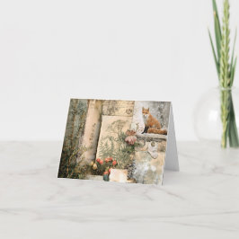 Winter Vos Scrapboek Vintage Woudland Bedankkaart