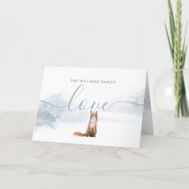 Winter Vos Script Liefde Familienaam Kerstmis Feestdagen Kaart